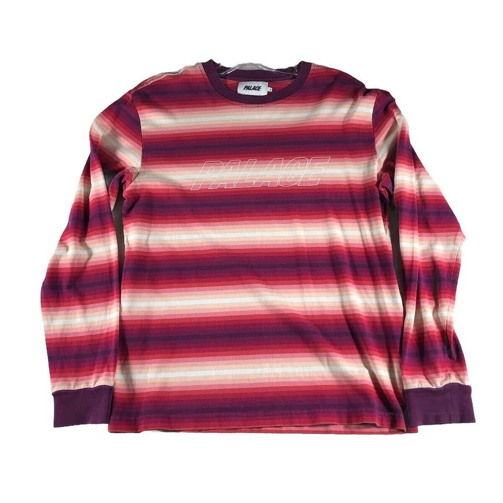PALACE SKATEBOARDS FW16 Fader STRIPE LONG SLEEVE LS TEE sz Small TRI FERG